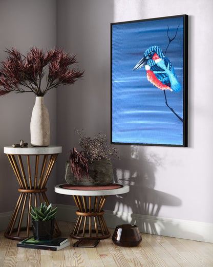 Andrea Nicole 'Patience' fine art canvas in a black tray float frame, shown on the wall in a styled room setting. | an:family=canvas;role=hero;finish=black;scene=black_3
