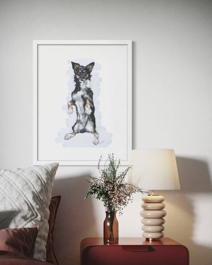 Pet Illustrated - Custom Pet Illustration Portrait Hand Drawn From Your Photo (£39 Deposit, Balance Due Before Printing)