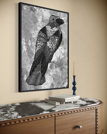 Andrea Nicole 'The Journey to Transformation' fine art canvas in a black tray float frame, shown on the wall in a styled room setting. | an:family=canvas;role=hero;finish=black;scene=black_5